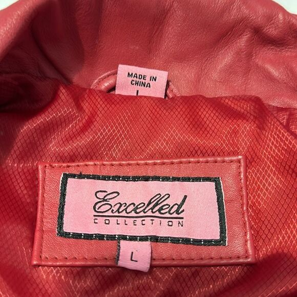 Excelled collection burgundy women’s leather pencil coat size L - Picture 7 of 13